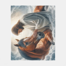 Manta Polar Escena serena de compasión con Jesús y caballo