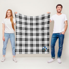 Manta Polar Escocia Erskine Black and White Tartán Plaid