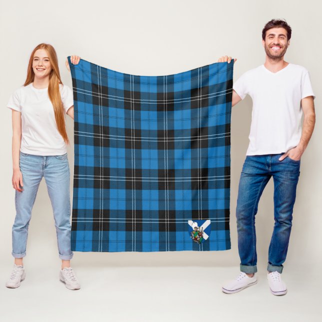 Manta Polar Escocia Ramsay Blue Ancient Tartán Plaid (In situ)