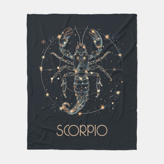 Manta Polar Escorpio Zodiac Constelación Fleece Blanket (Anverso)