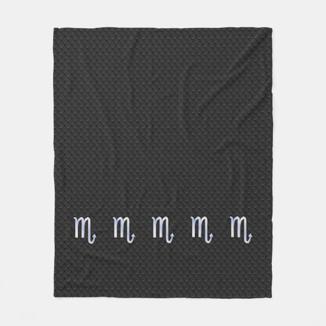 Manta Polar Escorpio Zodiaco cromado como en la piel de serpie (Anverso)