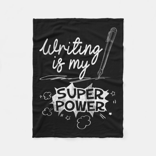 Manta Polar Escribir Es Mi Superhéroe Escritores Y Aus Q (Anverso)