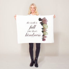 Manta Polar Escritura, salmo 33, rosas blancas y rosas rosas