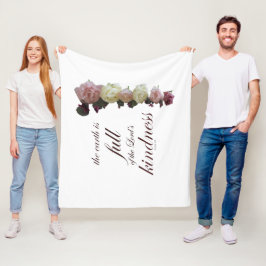 Manta Polar Escritura, salmo 33, rosas blancas y rosas rosas