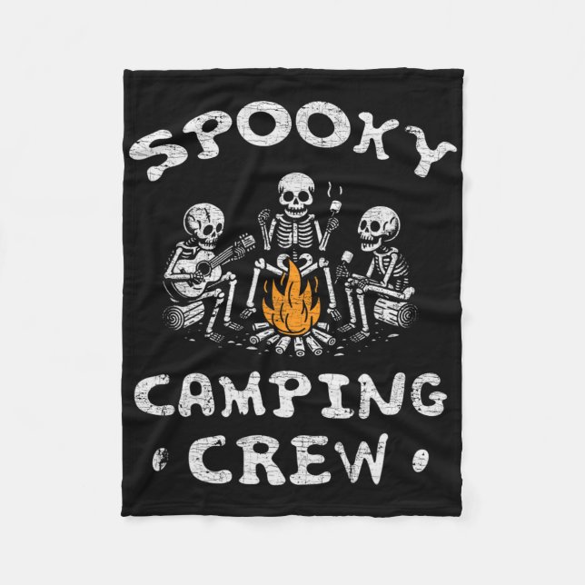 Manta Polar Escrúpulos de camping Halloween Camping Cam (Anverso)