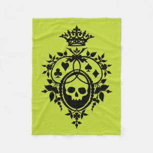 Manta Polar Escudo verde con cráneo y trajes de cartón Fleece