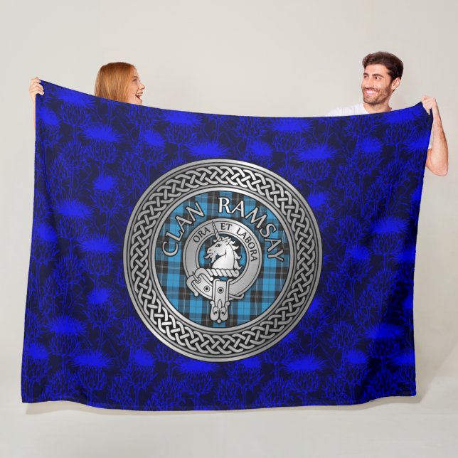 Manta Polar Escudo y nudo del tartán del Clan Ramsay (In situ)