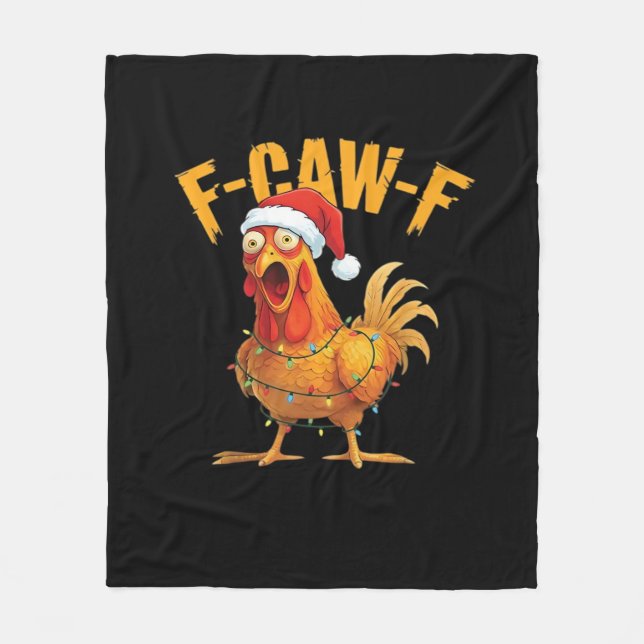 Manta Polar Esencial de pollo F-Caw-F de Navidad (Anverso)
