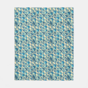 Manta Polar Esferas decorativas vibrantes azules y blancas