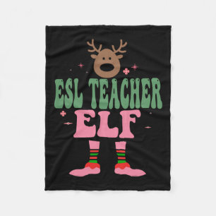 Manta Polar Esl Teacher Elf Xmas Mateo Grupo Familiar Navidad