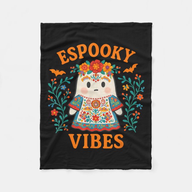 Manta Polar Esoky Vibes Maestra Halloween Spanish Mexican Boho (Anverso)