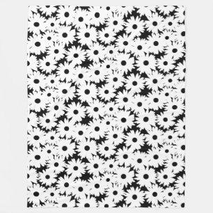 Manta Polar Espacios negativos Daisies blancos sobre negro