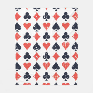 Manta Polar Espada, diamante, corazón, patrón de club