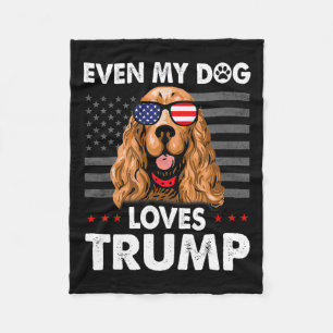 Manta Polar Español Hasta Mi Perro Ama A Trump Gracioso