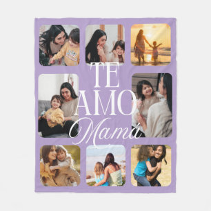 Manta Polar Español Te Amo Mamá Lila Púrpura 8 Foto Regalo