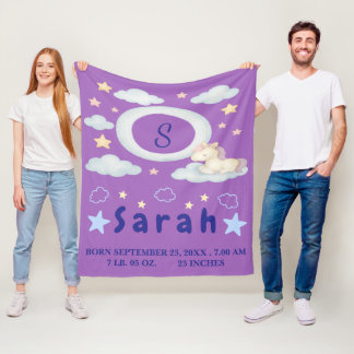 Manta Polar Espectacular Baby Blanket con estrellas y nubes
