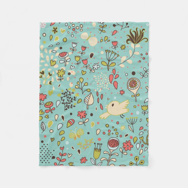 Manta Polar Espectacular flor Jardín Fleece Blanket (Anverso)