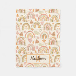 Manta Polar Espectacular modelo moderno Boho Arcoiris Nombre b