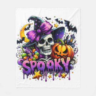 Manta Polar Espectacular Skeleton Halloween Blanket