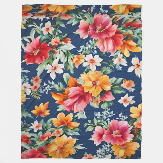 Manta Polar Espectáculo floral brillante de verano en Italia (Anverso)