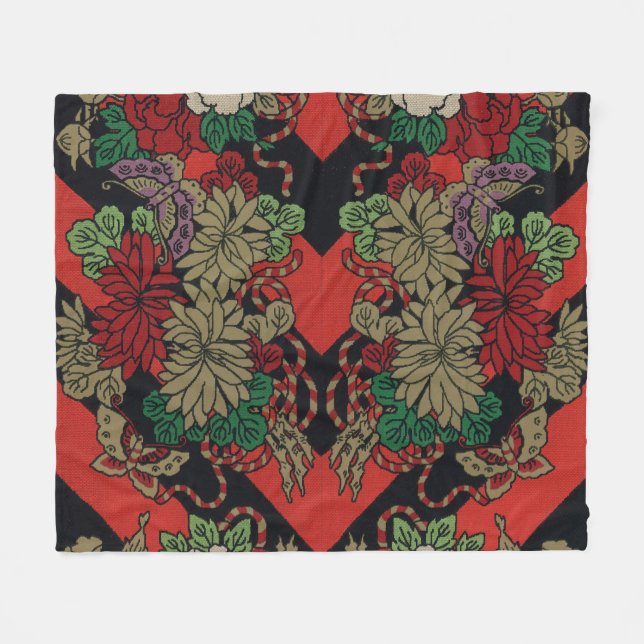 Manta Polar Espejo Espejo del Patrón de Ventiladores Rojos Asi (Frente (Horizontal))