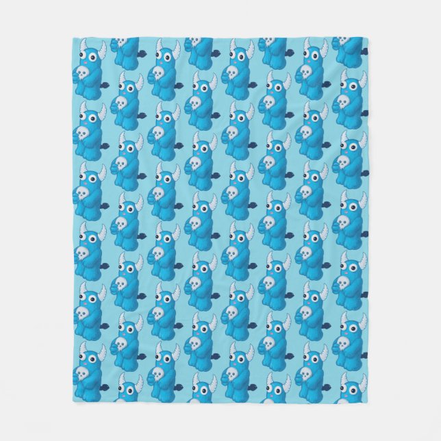 Manta Polar Espeluznante Demonio Con Calavera (Anverso)