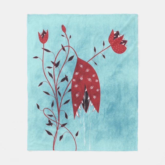 Manta Polar Espeluznante Planta Carnívora Con Ojos De Horror (Anverso)