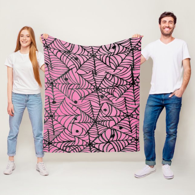 Manta Polar Espeluznantes webs de arañas de Halloween sobre ro (In situ)