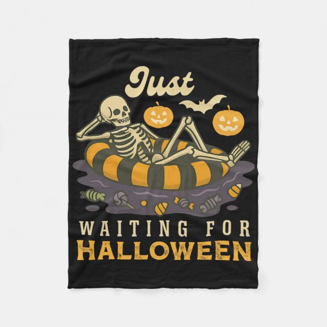 Manta Polar Esperando Halloween Spooky Skeleton Trick O (Anverso)