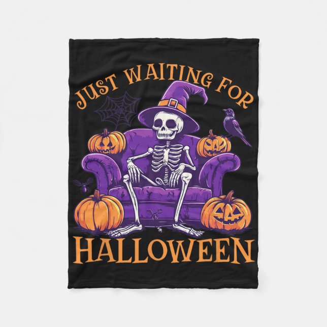 Manta Polar Esperando La Camisa De Halloween - Summerween Funn (Anverso)