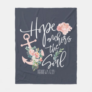 Manta Polar Esperanza Ancla Floral Religioso Del Alma
