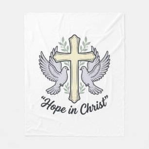 Manta Polar Esperanza en Cristo Paloma Cruz Diseño Cristiano V