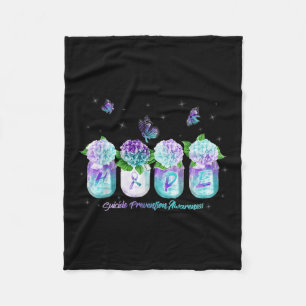 Manta Polar Esperanza Hidrangea Flor Mariposa Prevención del S