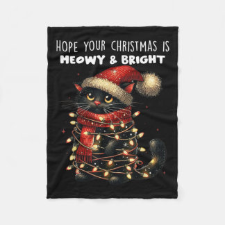 Manta Polar Espero Que Sus Navidades Sean Meowy Y amp; Brillan