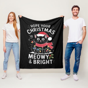 Manta Polar Espero Que Tu Navidad Sea Meowy y Brillante Gato N