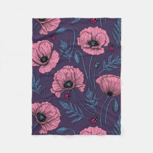 Manta Polar Espías rosadas en violeta oscuro