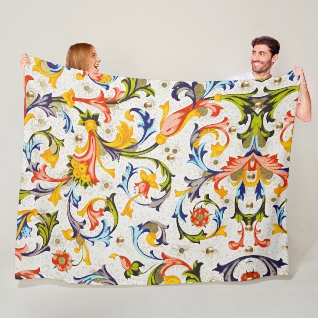 MANTA POLAR ESPIRALES FLORALES DEL RENACIMIENTO FLORENTINO, FL (In situ)