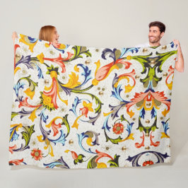 MANTA POLAR ESPIRALES FLORALES RENACIMIENTO FLORENTINO, FLORES