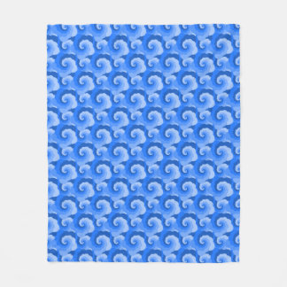 Manta Polar Espirales Fluffy Patrón azul Fleece Blanket