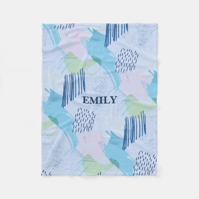 Manta Polar Espirales y líneas abstractas (Anverso)