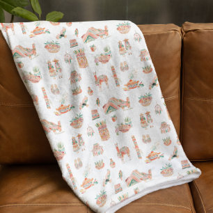 Manta Polar Espíritu inca   Perú ilustrado lindo