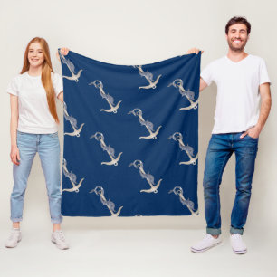 Manta Polar Espíritu Náutico Anclas Delfín Azul Marino