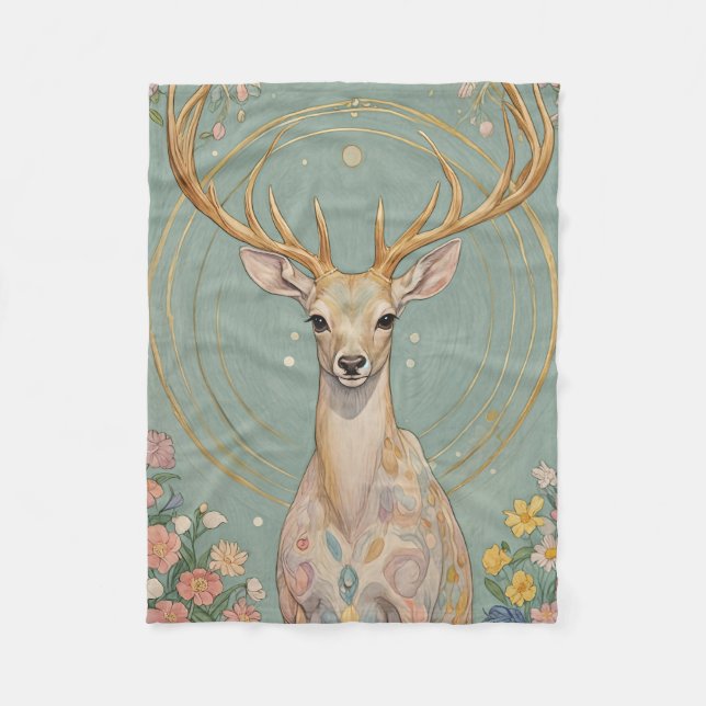Manta Polar Espíritu suave: Un ciervo pastel (Anverso)