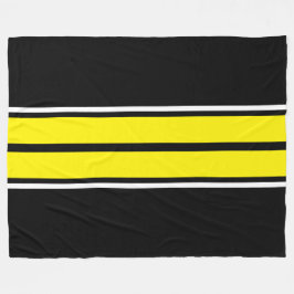 Manta Polar Esporádica Carreras Blanca Amarilla Brillante Rayo