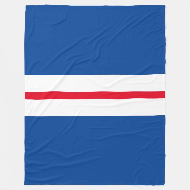 Manta Polar Esporádico Divertido Rojo Tiras De Carreras Blanca (Anverso)