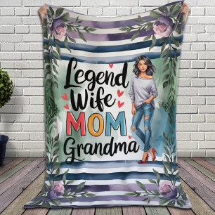 Manta Polar Esposa de la leyenda Mamá Abuela Abuela Floral Wat
