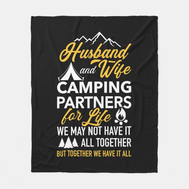 Manta Polar Esposo Y Esposa Camping Partner For Life (Anverso)