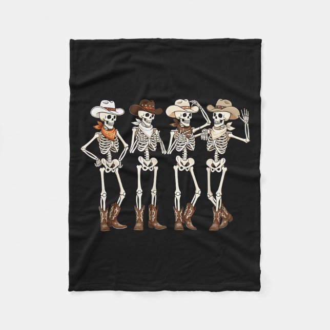 Manta Polar Esqueleto bailando caballo con botas western count (Anverso)