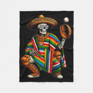 Manta Polar Esqueleto de Bysebyll Sombrero Mexicano Cinco De M