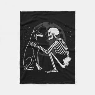 Manta Polar Esqueleto de Doberman Pinscher Luna Halloween Perr